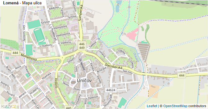 Lomená - mapa ulice