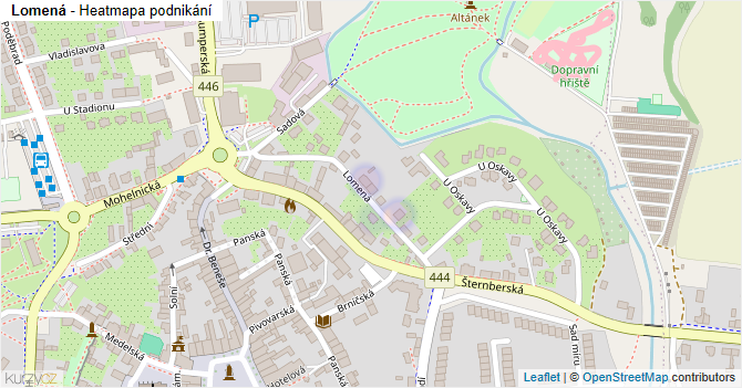 Lomená - mapa podnikání