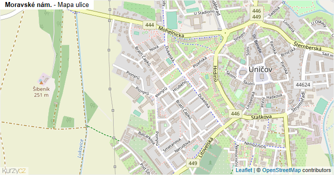 Moravské nám. - mapa ulice