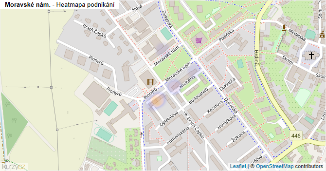Moravské nám. - mapa podnikání