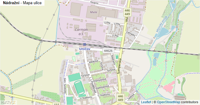 Nádražní - mapa ulice