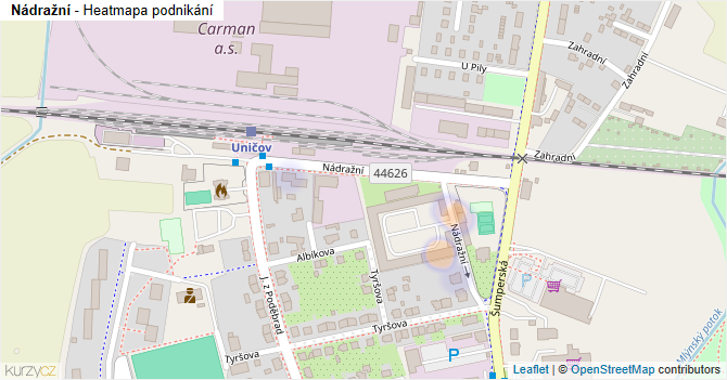 Nádražní - mapa podnikání