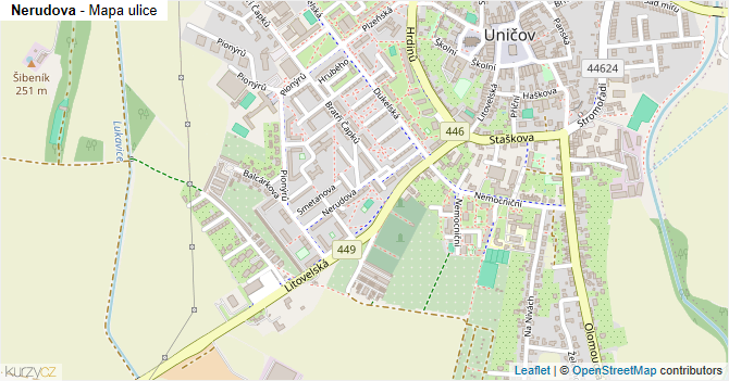 Nerudova - mapa ulice