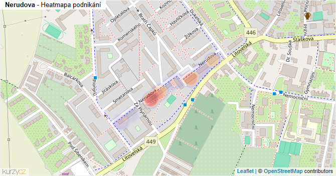 Nerudova - mapa podnikání