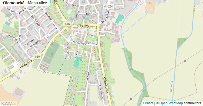 Olomoucká - mapa ulice