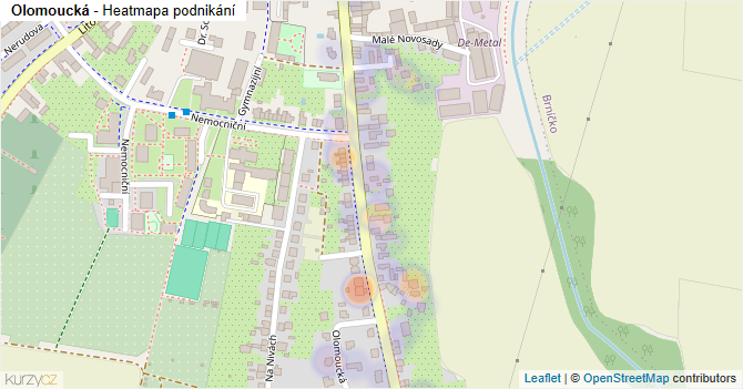 Olomoucká - mapa podnikání