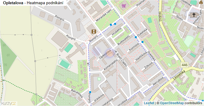 Opletalova - mapa podnikání