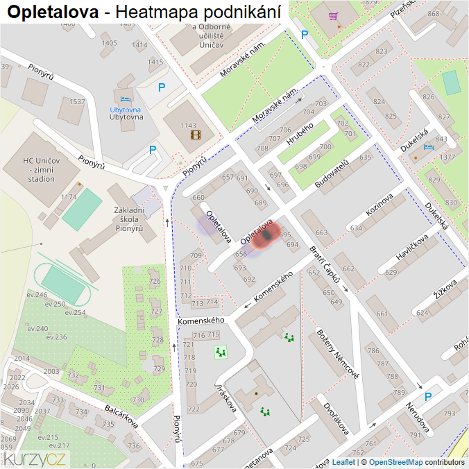 Mapa Opletalova - Firmy v ulici.