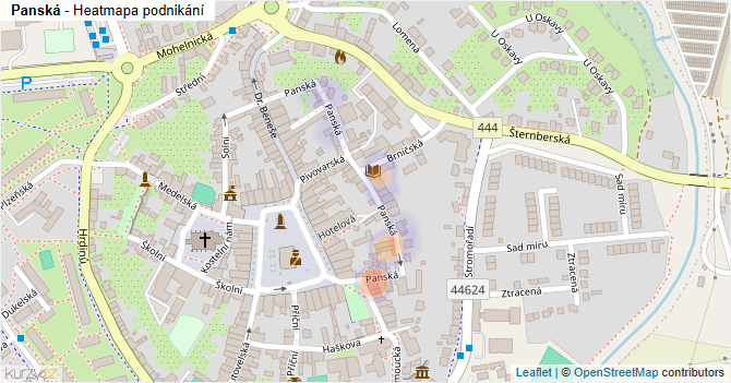 Panská - mapa podnikání