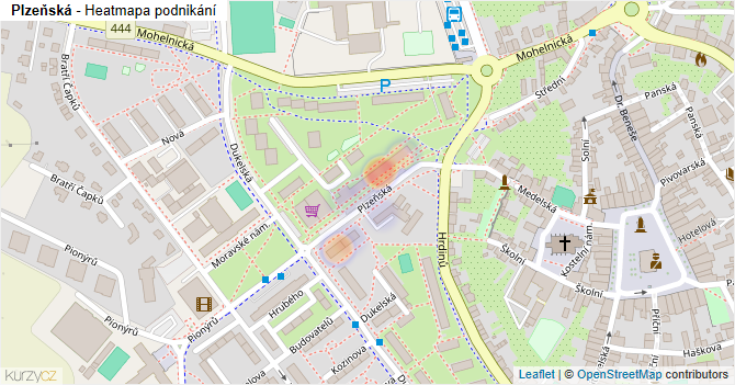 Plzeňská - mapa podnikání