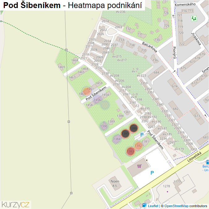 Mapa Pod Šibeníkem - Firmy v ulici.