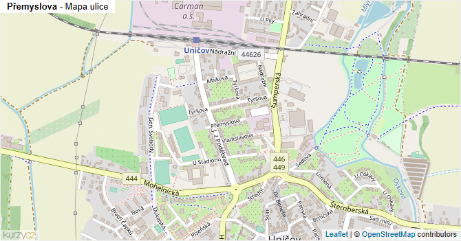 Přemyslova - mapa ulice
