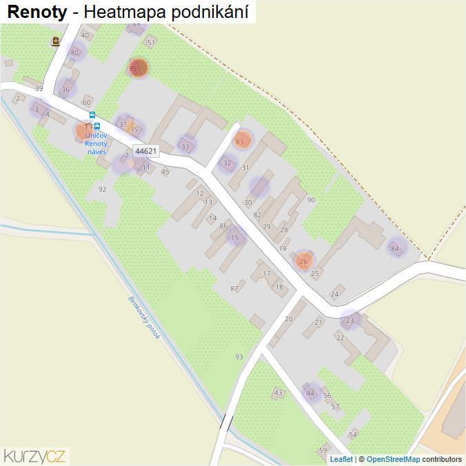 Mapa Renoty - Firmy v části obce.
