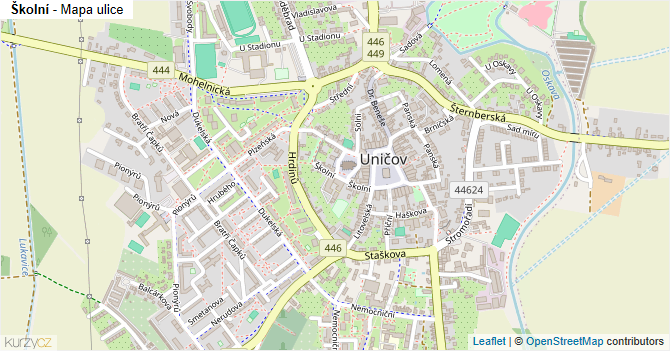 Školní - mapa ulice