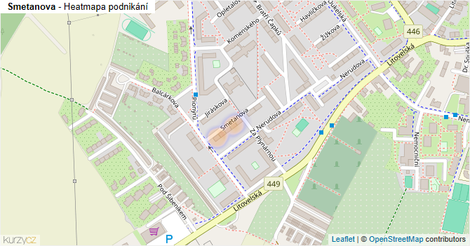 Smetanova - mapa podnikání
