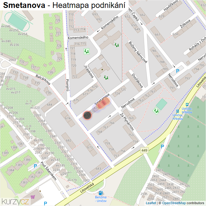 Mapa Smetanova - Firmy v ulici.