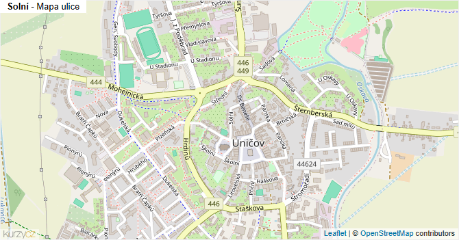 Solní - mapa ulice