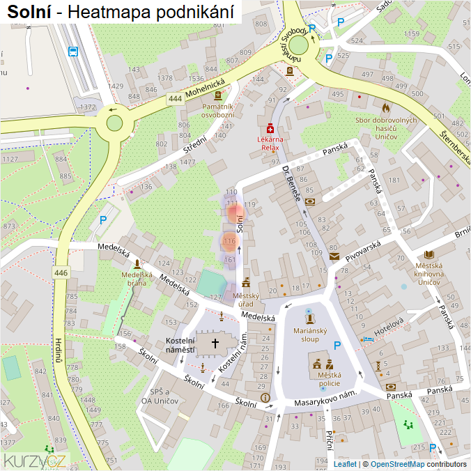 Mapa Solní - Firmy v ulici.