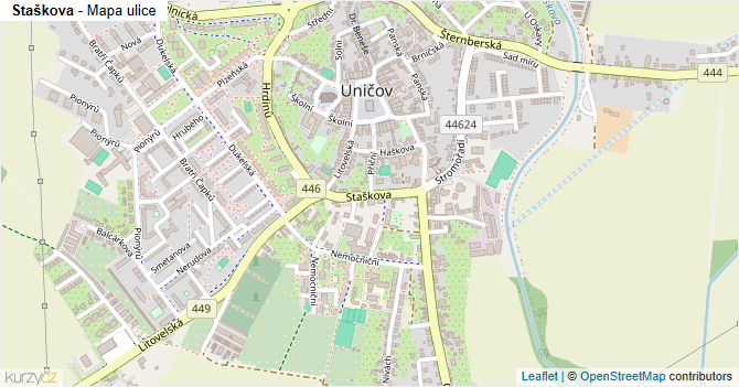 Staškova - mapa ulice