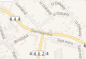 Šternberská v obci Uničov - mapa ulice