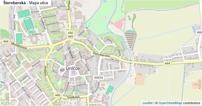 Šternberská - mapa ulice