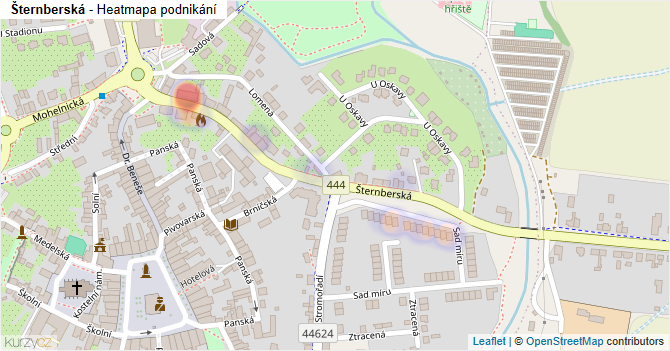 Šternberská - mapa podnikání