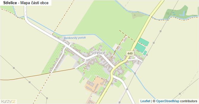 Střelice - mapa části obce