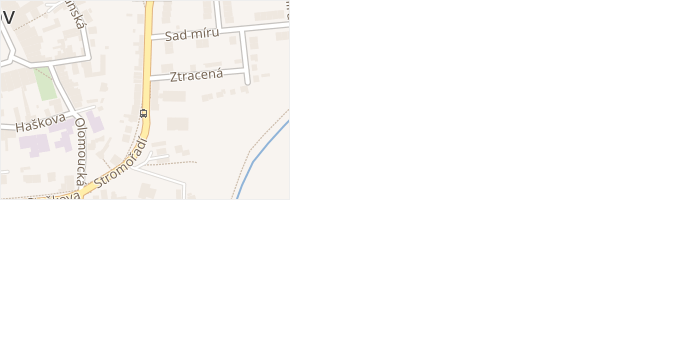 Stromořadí v obci Uničov - mapa ulice