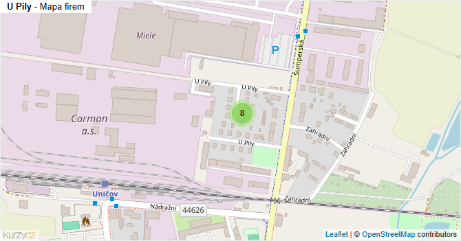 U Pily - mapa firem