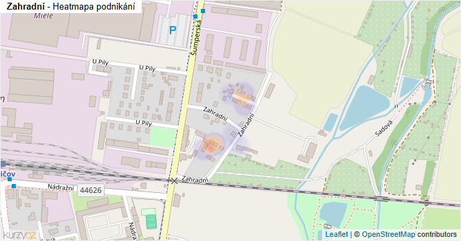Zahradní - mapa podnikání