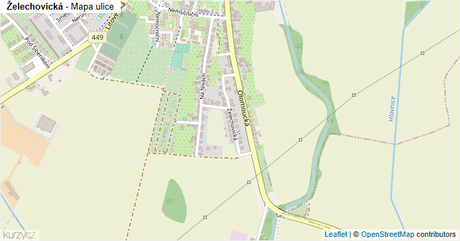 Želechovická - mapa ulice