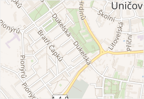 Žižkova v obci Uničov - mapa ulice