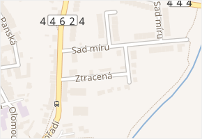Ztracená v obci Uničov - mapa ulice