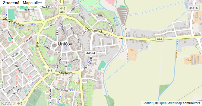 Ztracená - mapa ulice
