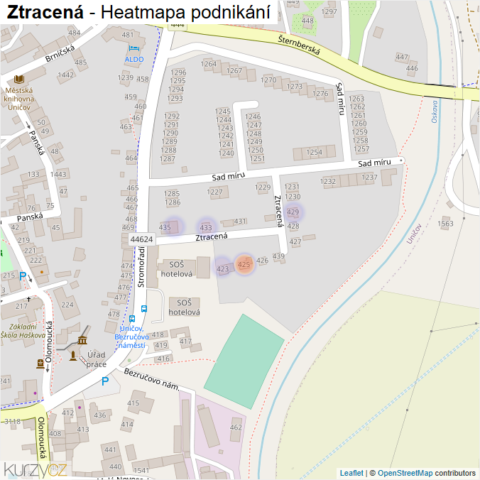 Mapa Ztracená - Firmy v ulici.