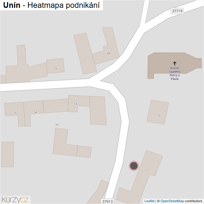 Mapa Unín - Firmy v obci.