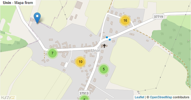 Unín - mapa firem