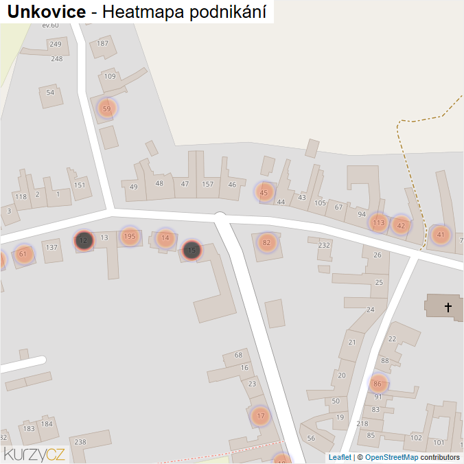 Mapa Unkovice - Firmy v obci.