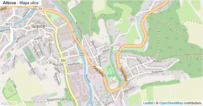 Alšova - mapa ulice