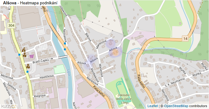 Alšova - mapa podnikání