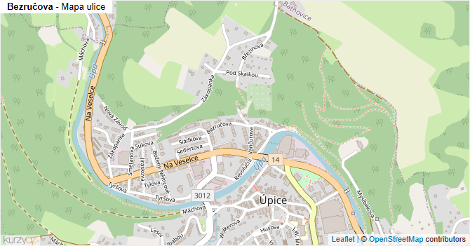 Bezručova - mapa ulice