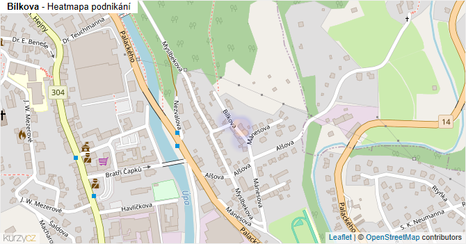 Bílkova - mapa podnikání