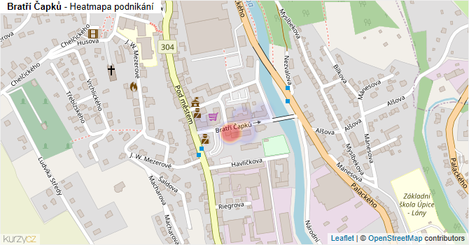 Bratří Čapků - mapa podnikání