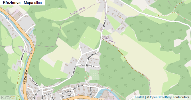 Březinova - mapa ulice