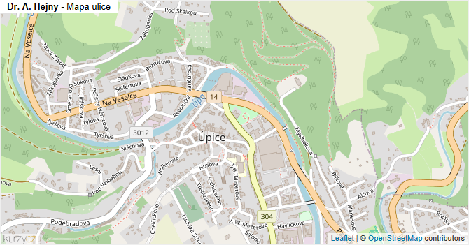 Dr. A. Hejny - mapa ulice