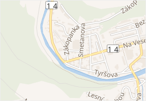 Dvořákova v obci Úpice - mapa ulice