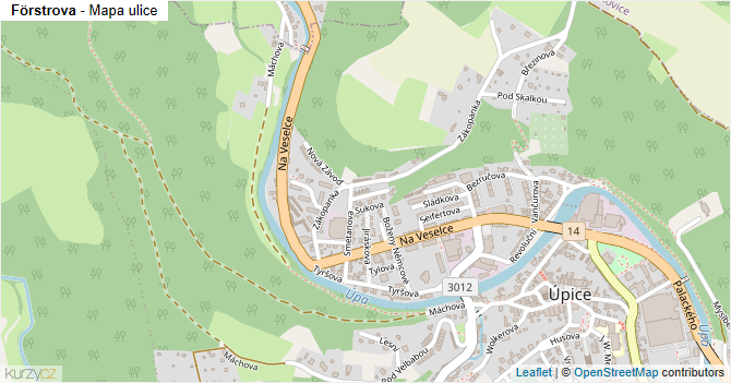 Förstrova - mapa ulice