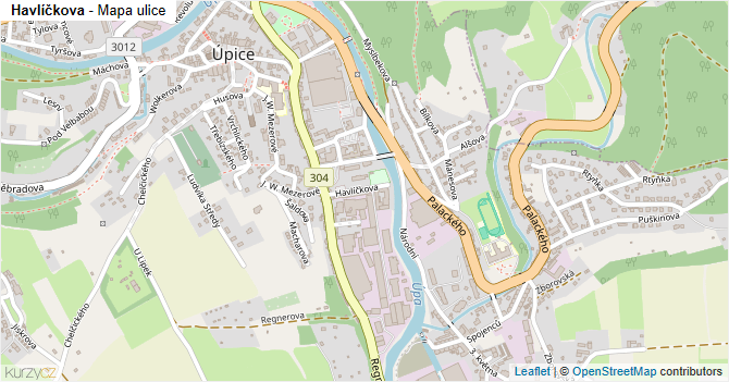 Havlíčkova - mapa ulice
