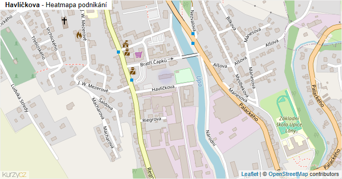 Havlíčkova - mapa podnikání