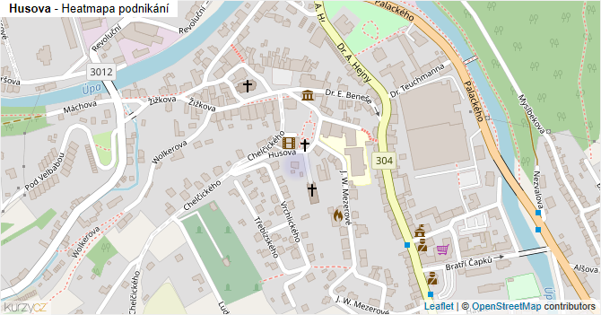 Husova - mapa podnikání